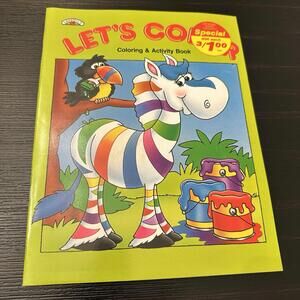 Vintage Landoll’s 1992 Let’s Color Coloring & Activity Book Zebra New Old Stock